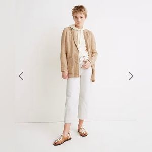 Madewell Linen Dorset Blazer in Gingham Check